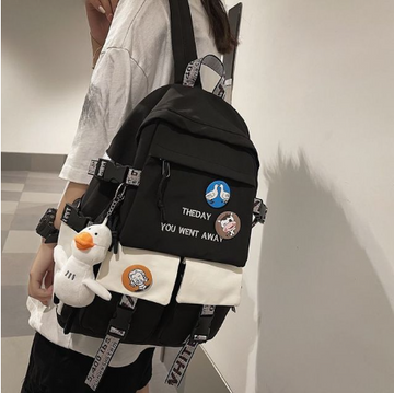 EST New Fashion Women Backpack Laptop Mochila Duck Print School Bag Teenager Girl Bookbag Rucksack Femal Leisure Travel Bagpack